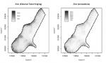 Fig. 5.17: Zinc predicted using external trend kriging in geoR (left); simulations using the same model (right).